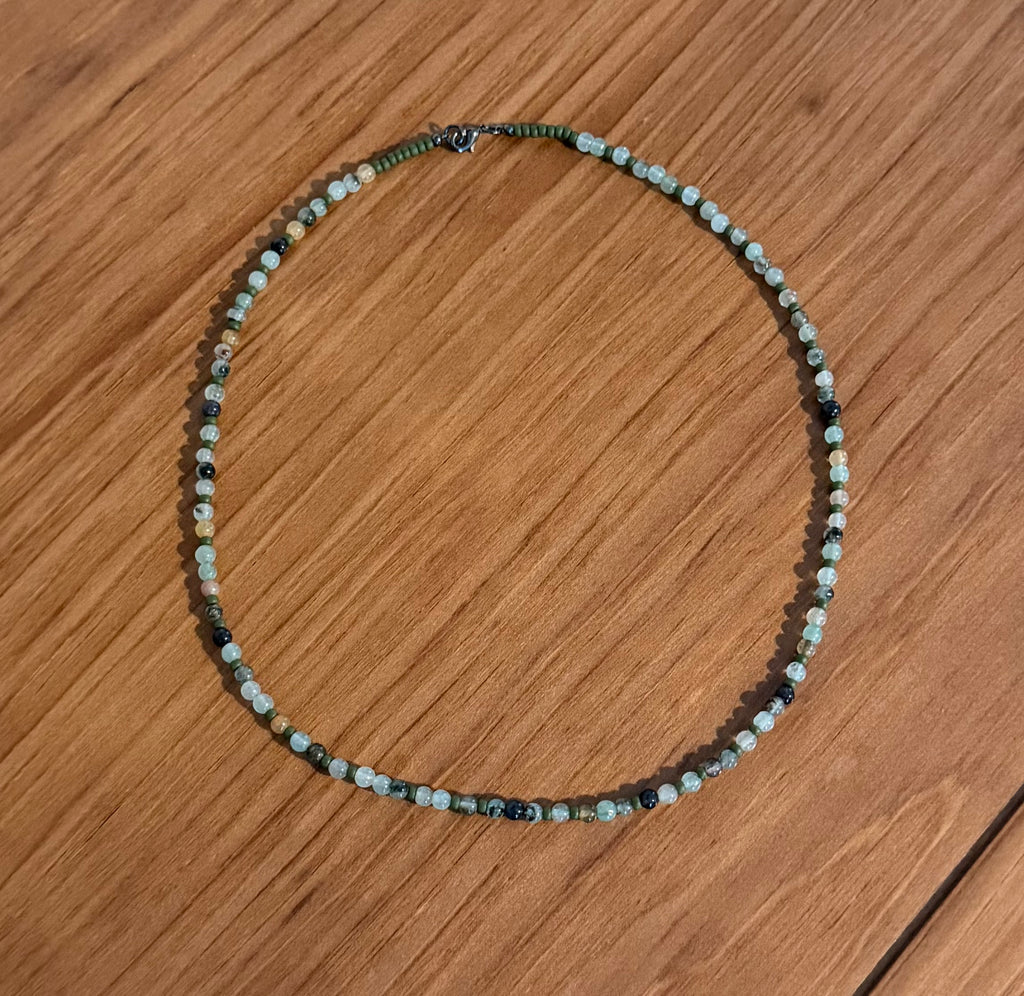 Green agate necklace