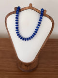 Cobalt blue & white rondelle necklace