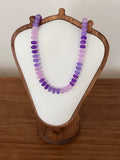 Lavender & violet glass rondelle necklace