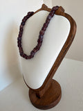 Plum & mauve chunky bead necklace (18.5")
