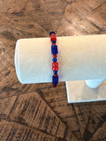 Red & blue game day bracelet