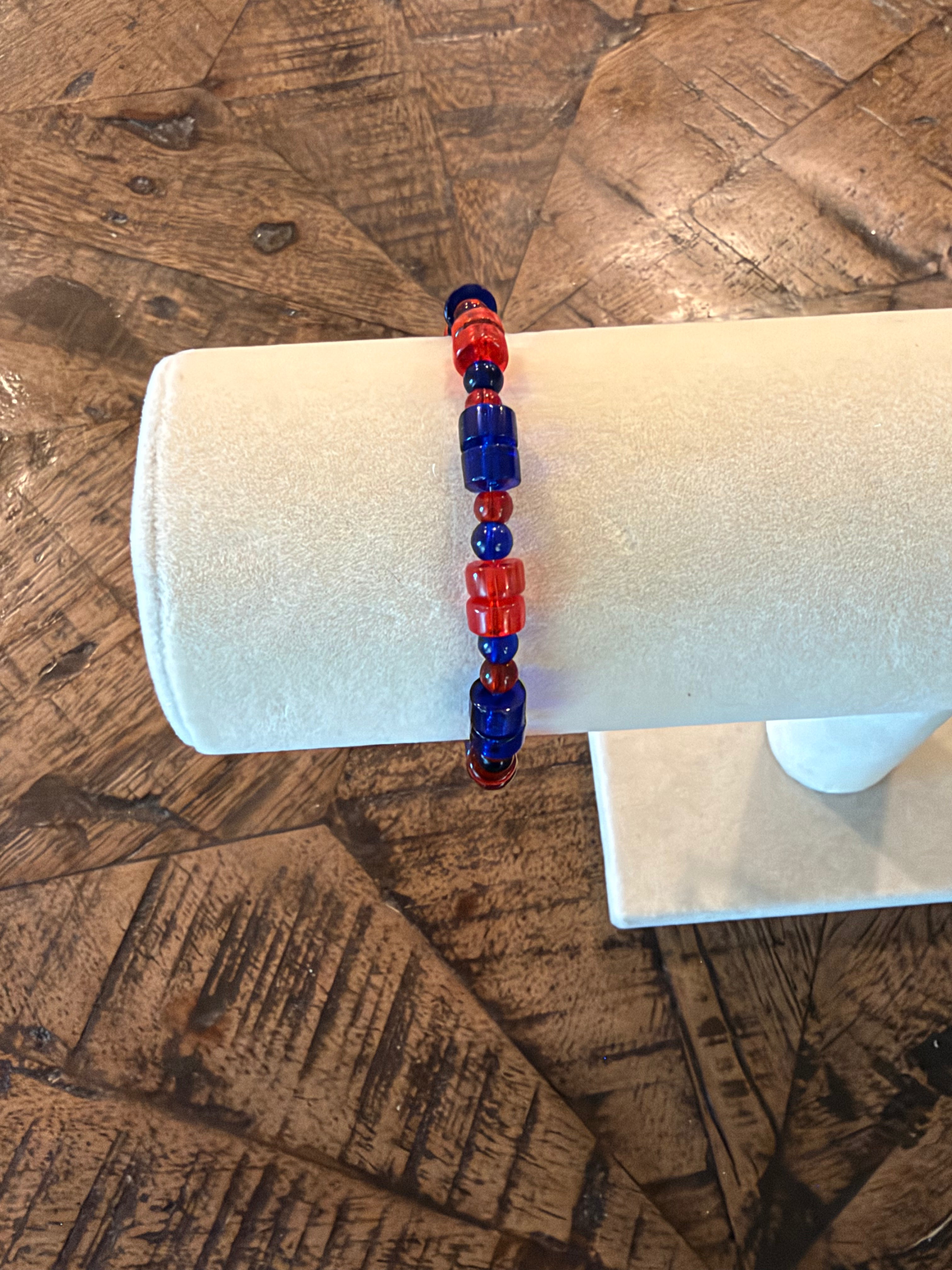 Red & blue game day bracelet