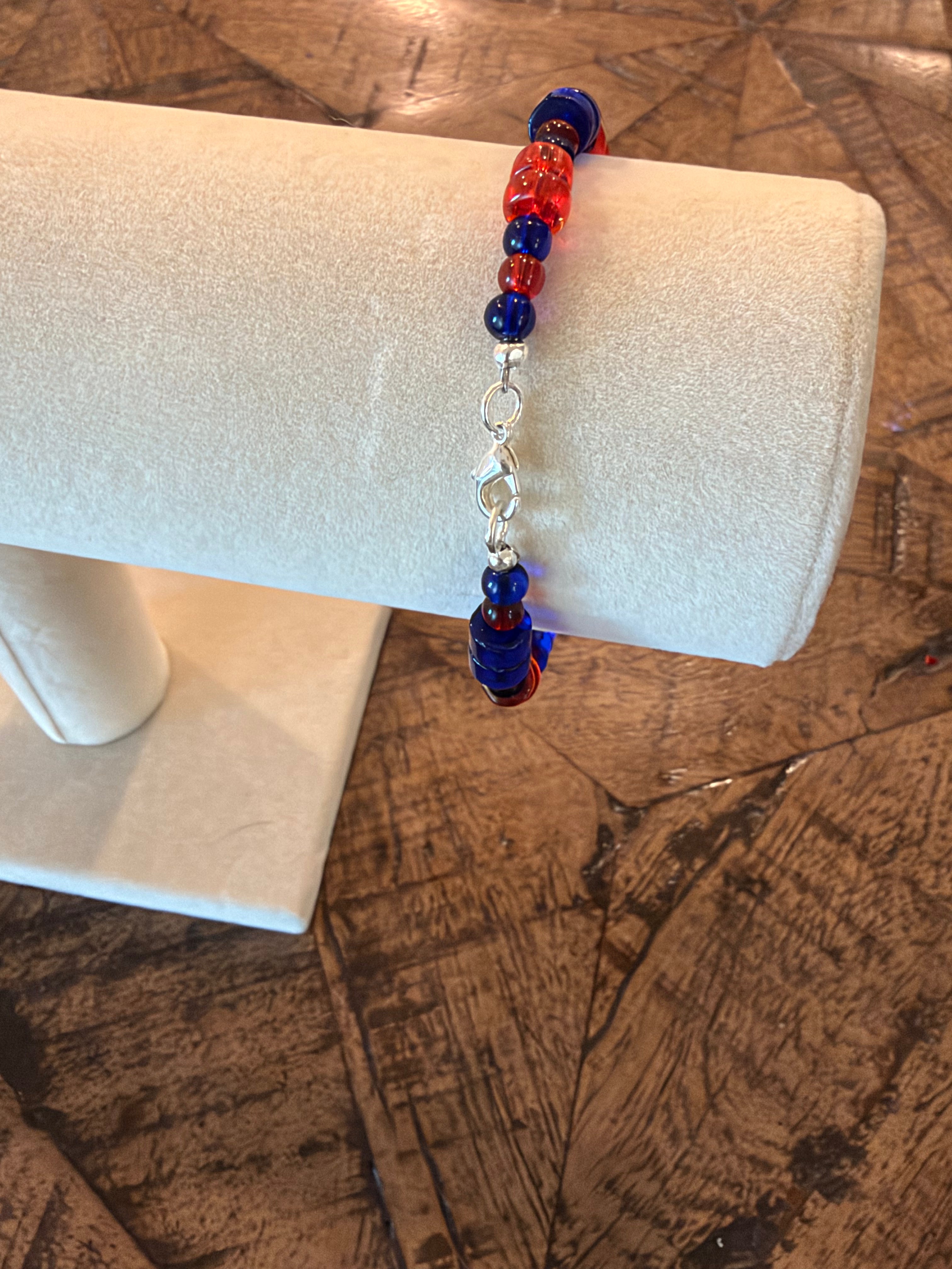 Red & blue game day bracelet